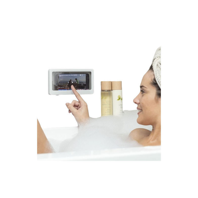 Ochronić smartfon przed wodą i parą za pomocą wodoodpornej obudowy ściennego